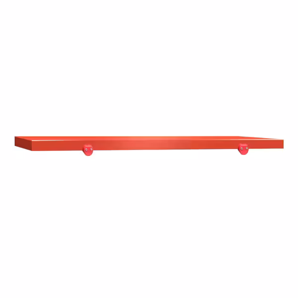 Työtason leikkuulevy PREMIUM - 1800x600 mm - Paksuus: 40 mm - Polyeteeni (PE500) - Punainen - Työtason reunastopparilla - HACCP-yhteensopiva