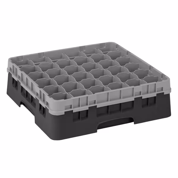 CAMBRO | CAMRACK® - Lasipesukori 1/1 - 36 lokeroa - 1 jatko-osalla - 500x500mm - Musta