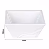 (10 pz) Ciotola in melamina - in Melamina - 90x90x100mm - lavabile in lavastoviglie | adatta a microonde | antiabrasione | alta brillantezza | robusta - Bianco