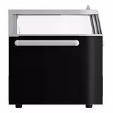 Commercial supermarket freezer island end unit - 1850 mm - 523 litres - with 2 sliding doors - black