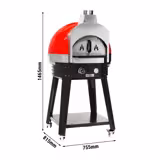 Gas pizza oven - red - manual - incl. base frame