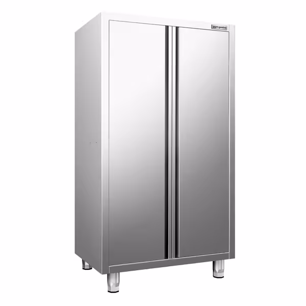 Armadio per stoviglie in acciaio inox PREMIUM - 1000x600mm - 2 porte a battente - Altezza: 1800mm
