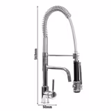 Voorspoeldouche monobloc - met mengkraan, zwenkuitloop & handdouche - schwenkhahn195mm, slang590mm, doorlaat9L/min