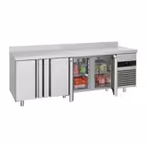 Chladicí stůl PREMIUM - 2330x700x970 mm - 632 l - s 4 dveřmi - zadní lem