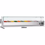 Kylränna ECO - 2000x335 mm - 10x GN 1/4 - med glasskydd