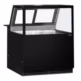 Banco gastronomia professionale KAISA - 1000x1048mm - Ventilata - 280 L - Vetro dritto - Doppi vetri - Sportelli posteriori 2 scorrevoli - Colore Nero