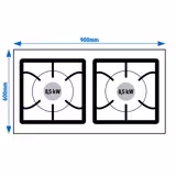 Mașină de gătit / Aragaz profesional pe gaz - Giuseppe – seria 600 - 900x600x(H)850 mm - 17 kW - 2 arzătoare - suport deschis cu pardoseală de bază și sertar de colectare