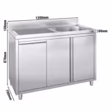 Pesuallasyksikkö - 1200x700mm -Jäteastia ja 1 allas oikealla