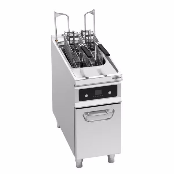 Elektrische friteuse - 22 liter - 22 kW - digitale bediening - met oliefiltersysteem - met automatische mandenlift