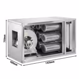 Geurfilterkast met motor - 4600m³ - met voor- & actiefkoolfilter - incl. beschermpaneel