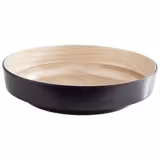 (6 pcs) Bowl - FRIDA - Melamine - 2-piece set - round - Ø 255mm - Depth: 60mm - Black & Beige