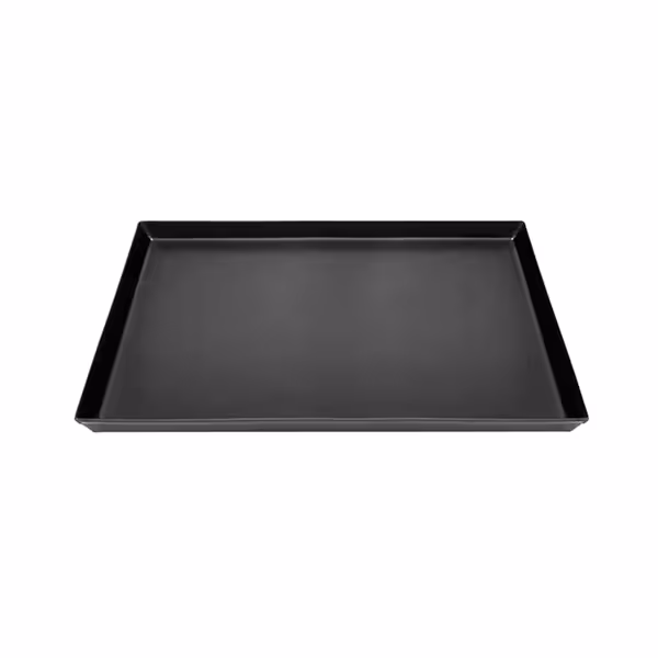 Pizzaplaat - blauw plaatstaal - met opstaande rand - 419x317mm - hoogte: 46mm
