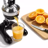 Heavy Duty Lever Citrus Press - Ergonomic Handle(s) - Black - Stainless Steel - Aluminium