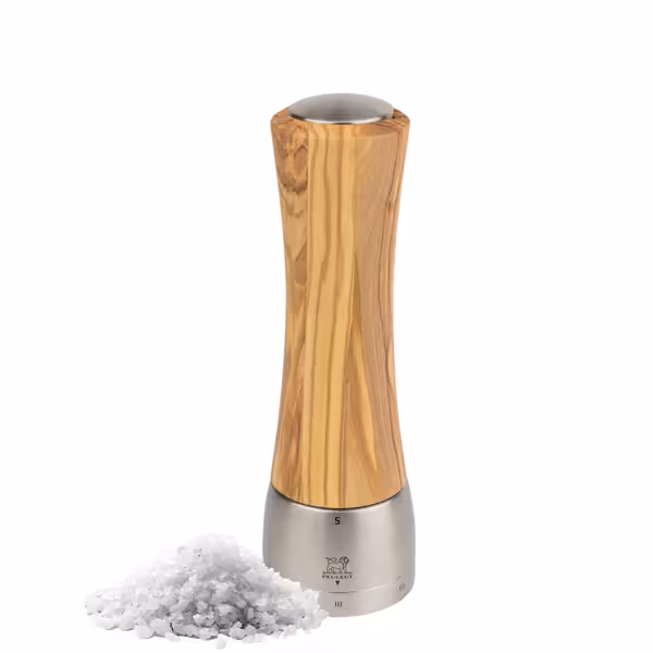 (6 Stück) PEUGEOT | MADRAS - Salzmühle - u'Select Z - Olivenholz - Natur - Höhe: 210mm