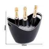 Wijn- en champagnekoeler - kunststof (silikon) - 6 liter - Zwart - met handgrepen