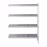 Aluminium opbergrek - 1745x360x1800mm - draagvermogen: 120kg per niveau - met polypropyleen leggers (vaatwasbestendig)