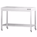 PREMIUM paslanmaz çelik çalışma masası - 1000x600mm - taban ve tekerlekler ile