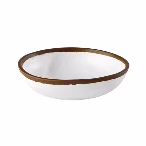 (6 szt.) Miseczka okrągła - CROCKER - Melamina - 0,5l - rund - Ø 165mm - 165x165x40mm - Biały/Brązowy