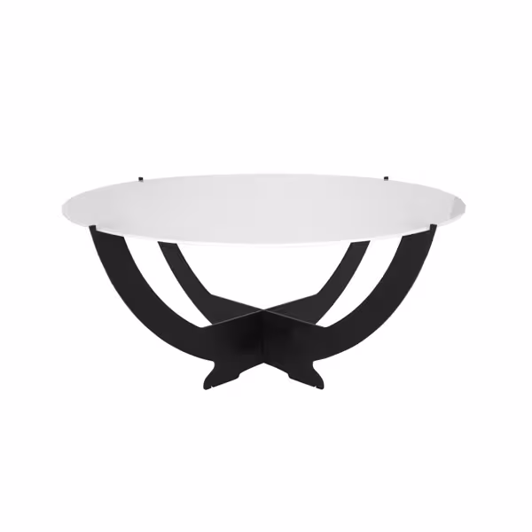 Stojak bufetowy - Octopus - Okrągły - Czarny - Ø 381mm - Wys.: 200mm - w zestawie 1 szyba z pleksi biała