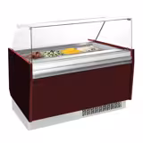 Ice Cream Serve Over Counter | LIAM - 1560mm - Static cooling - with LED lighting - for 13+13 x 5 litres Napoli pans - Granatrot