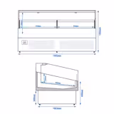 Commercial refrigerated island - 1955 mm - 255 litres - glass front