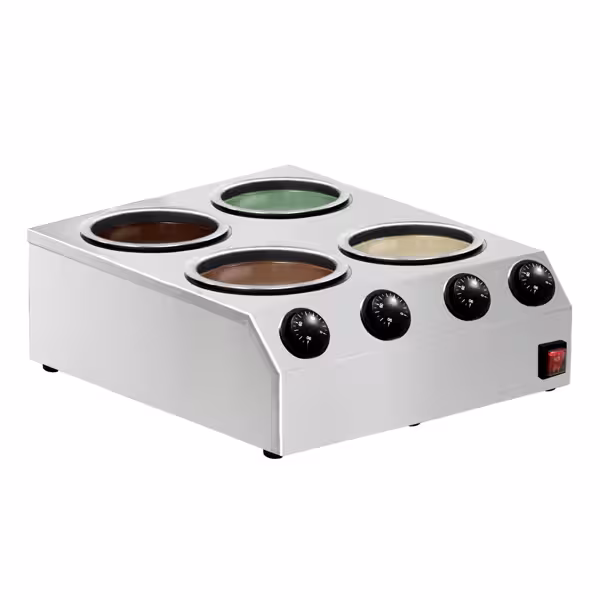 Commercial Chocolate Melter – 4× 2 L containers (1 lid) - 0–50°C - Dry heat - 1200 W