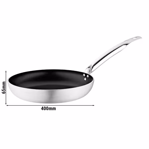 مقلاة - ألمنيوم - Ø 400 mm (قطر 40 سم) - الارتفاع: 65 - غير لاصقة - مناسبة لـ الغاز والسيراميك والموقد الكهربائي