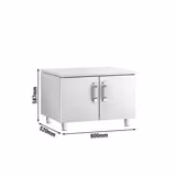 Stainless Steel Floor Cupboard 600mm - 2 Doors