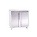 Paslanmaz Çelik Dolaplı Çalışma Tezgahı PREMIUM- 800x700mm -  kanatlı sırtsız, kesme plakası dahil 