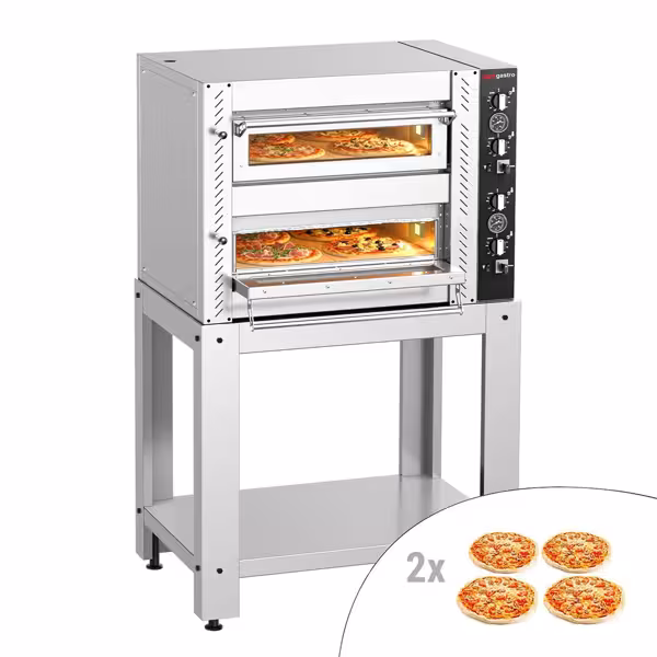 Pizzaugn - 4+4x 25cm - Manuell - inkl. underrede