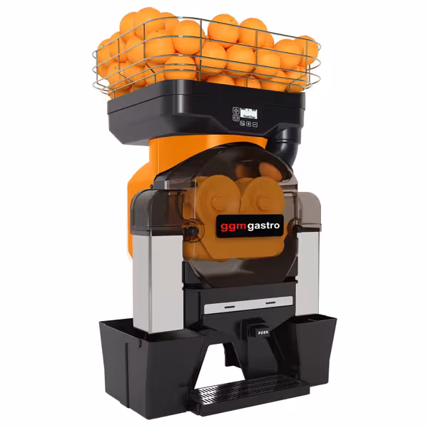 Automatische citruspers - 45 vruchten/min - Ø60-80mm - 550W - met automatische fruittoevoer, drukknopbediening Push & Juice, digitale bediening & vruchtenteller - aluminium - oranje