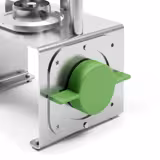 Cuțit manual pentru curățat ananas - cu dispozitiv pentru îndepărtarea codiței, mecanism cu pârghie și 2 lame Ø 74 și 89 mm