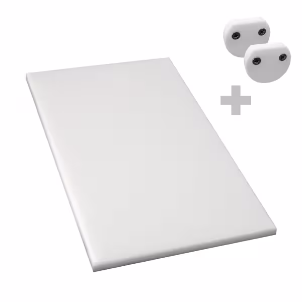 Rutschfestes Schneidebrett - 250x400mm - HACCP-Konform - Weiß