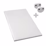 Snijplank - 250x400mm - Dikte: 20mm - HACCP-conform - Polyethyleen - Wit - Antislipvoetjes - Vaatwasmachinebestendig