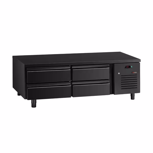 Meuble bas réfrigéré - 1600mm - 191 litres - 4x GN 1/1 tiroirs - noir mat