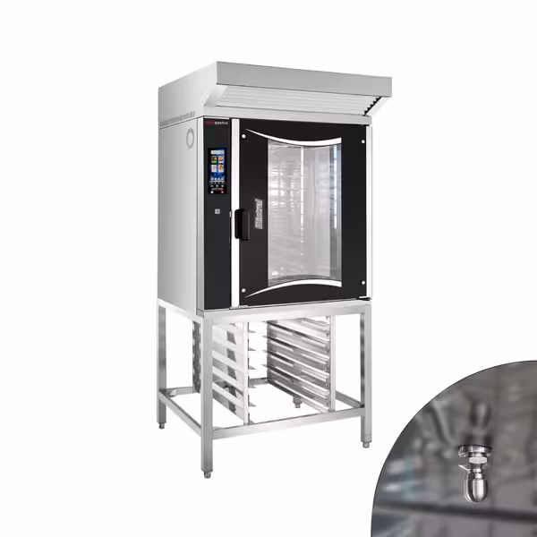 Pastane kombi fırını - Dokunmatik - 10x EN 600x400 - davlumbaz, taban çerçevesi ve yıkama sistemi dahil