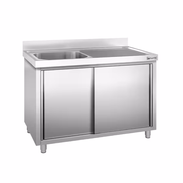 Commercial Sink Cabinet PREMIUM - 1400x700mm - with 1 bowl left-hand