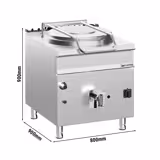 A gas Marmitta professionale / Pentola industriale - 150l - 20kW - Riscaldamento indiretto - con allacciamento idrico