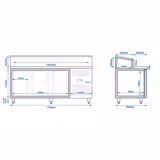 Saladette PREMIUM - 1795x700mm - 3-deurs - voor 8x GN 1/3