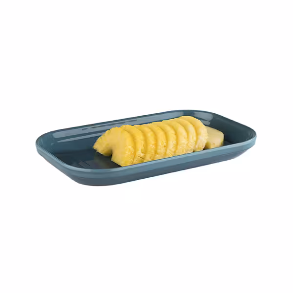 (6 stuks) GN 1/4 dienblad - EMMA - Melamine - 265x162mm - Hoogte: 30mm - Blauw - stapelbaar; vaatwasserbestendig