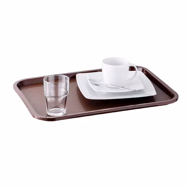 (6 pièces) Plateau FAST FOOD – polypropylène – 410×305 mm – Marron