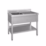 Chiuvetă ECO - cu polita - 1,2 m - 1 cuva pe stânga - L 50 x L 50 x P 30 cm