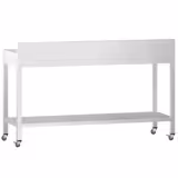 Edelstahl Arbeitstisch PREMIUM - 2000x700mm - mit Grundboden, Aufkantung & Rollen