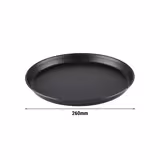 (6 stuks) Pizzaplaat - blauw plaatstaal - met opstaande rand - Ø260mm - hoogte: 25mm - zwart
