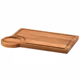 (6 Stück) Servierbrett - OAK - 370x250mm - inkl. Saftrille & Aussparung für Servierkorb 40601#6