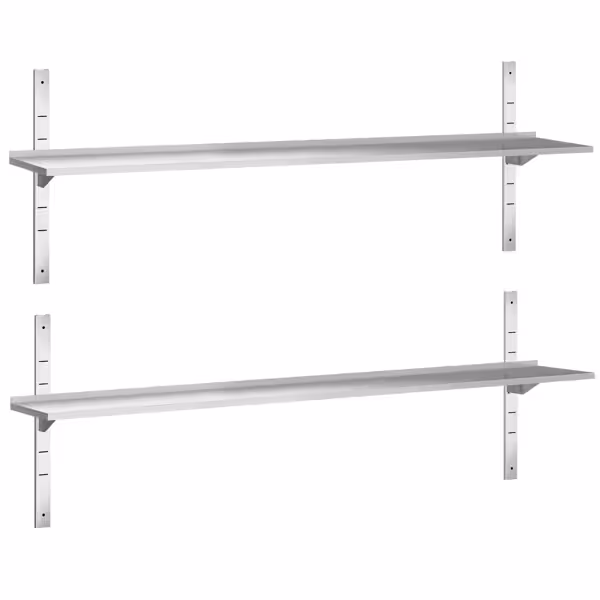 Dubbele RVS wandplank PREMIUM - 2000x300mm