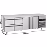 Koelwerkbank PREMIUM - 2330x700mm - 632 liter - met 2 deuren - met 4 lades