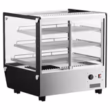Vitrina expositora caliente de sobremostrador - 702mm - 1,10kW - 120L - con 3 estantes - con iluminación LED