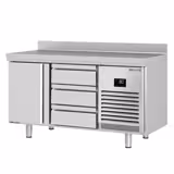 Commercial Counter Fridge PREMIUM PLUS - 1468x600mm - with 1 door - 3 drawers [1/3] - with upstand - capacity 250 litres