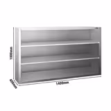 Edelstahl Wandhängeschrank PREMIUM - 1400x400mm - ohne Schiebetür - 1000mm hoch